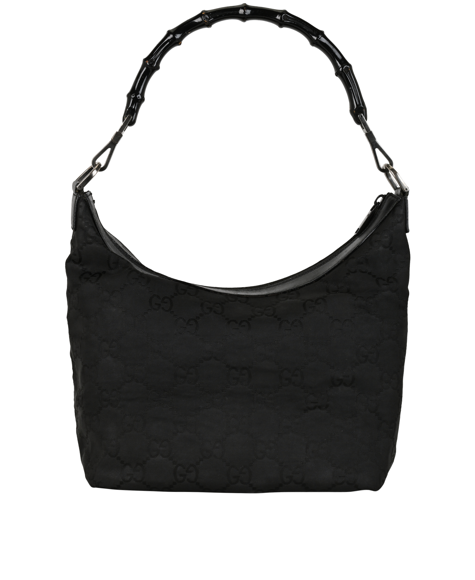 GG Bamboo Hobo, &pound;295, Handbags, Black, Nylon, Back view